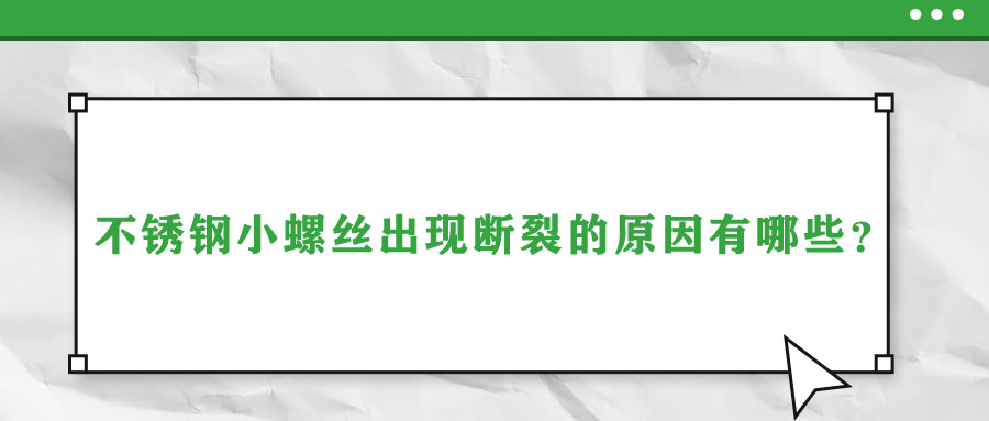 不銹鋼小螺絲出現(xiàn)斷裂的原因有哪些？